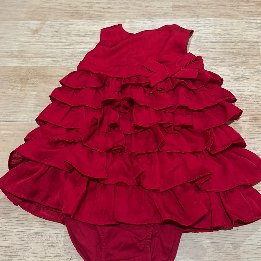 Old Navy Dress Baby Toddler 12-18 months Red Ruffles